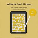 Yellow And Gold Stickers For Planner. Yearly, Monthly, Daily, Budget And Goals