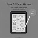 Gray And White Stickers For Planner. Yearly, Monthly, Daily, Budget And Goals